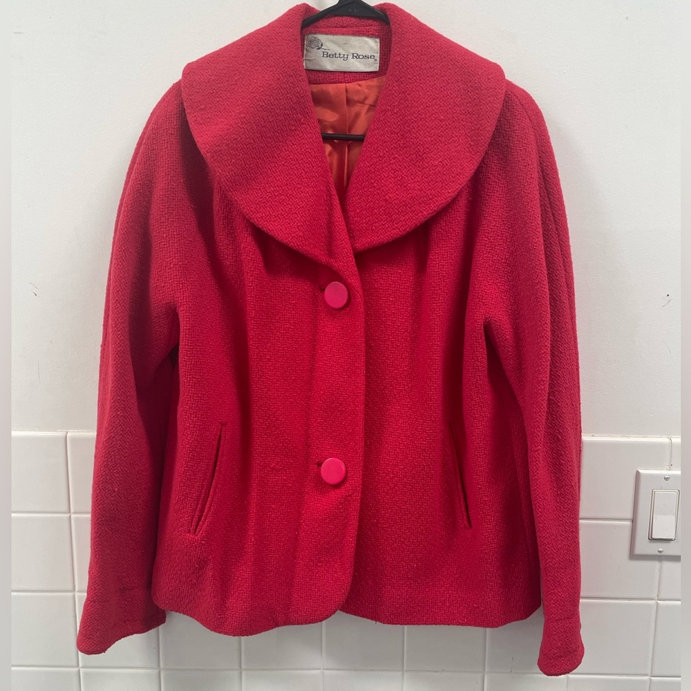 Vintage Betty Rose 50s/60s Wool Button Up Jacket size s/m